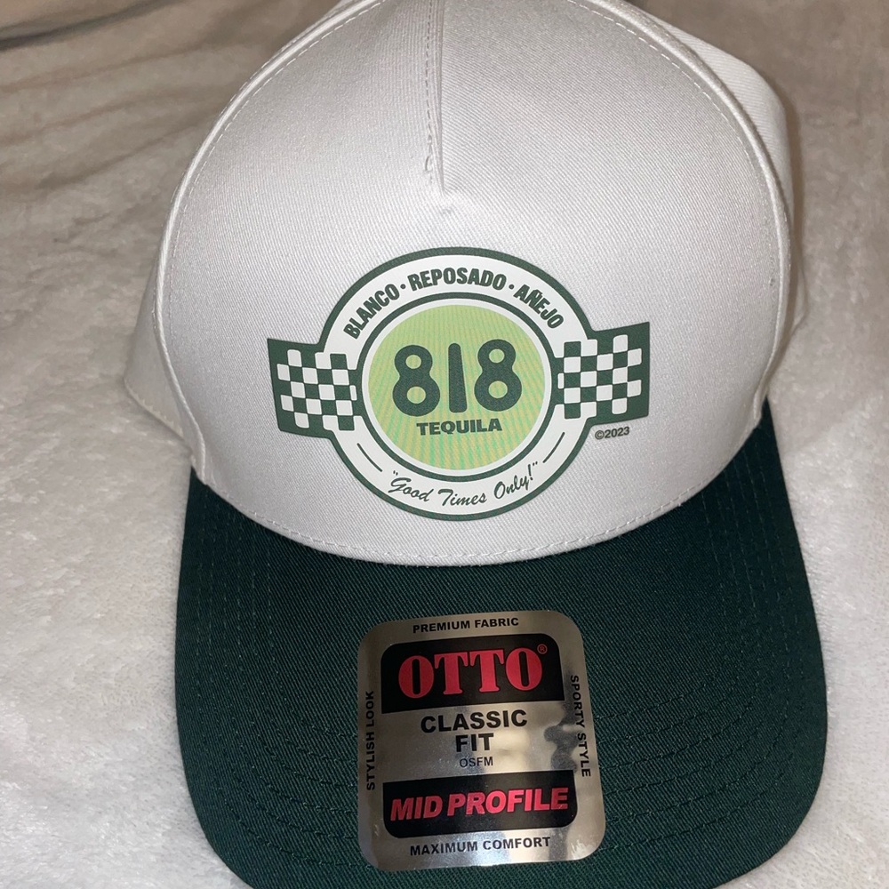 818 Tequila White and Green Cap